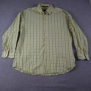 Alan Flusser Shirt Mens 2XL XXL Pocket Button Down Yellow Plaid Long Sleeve